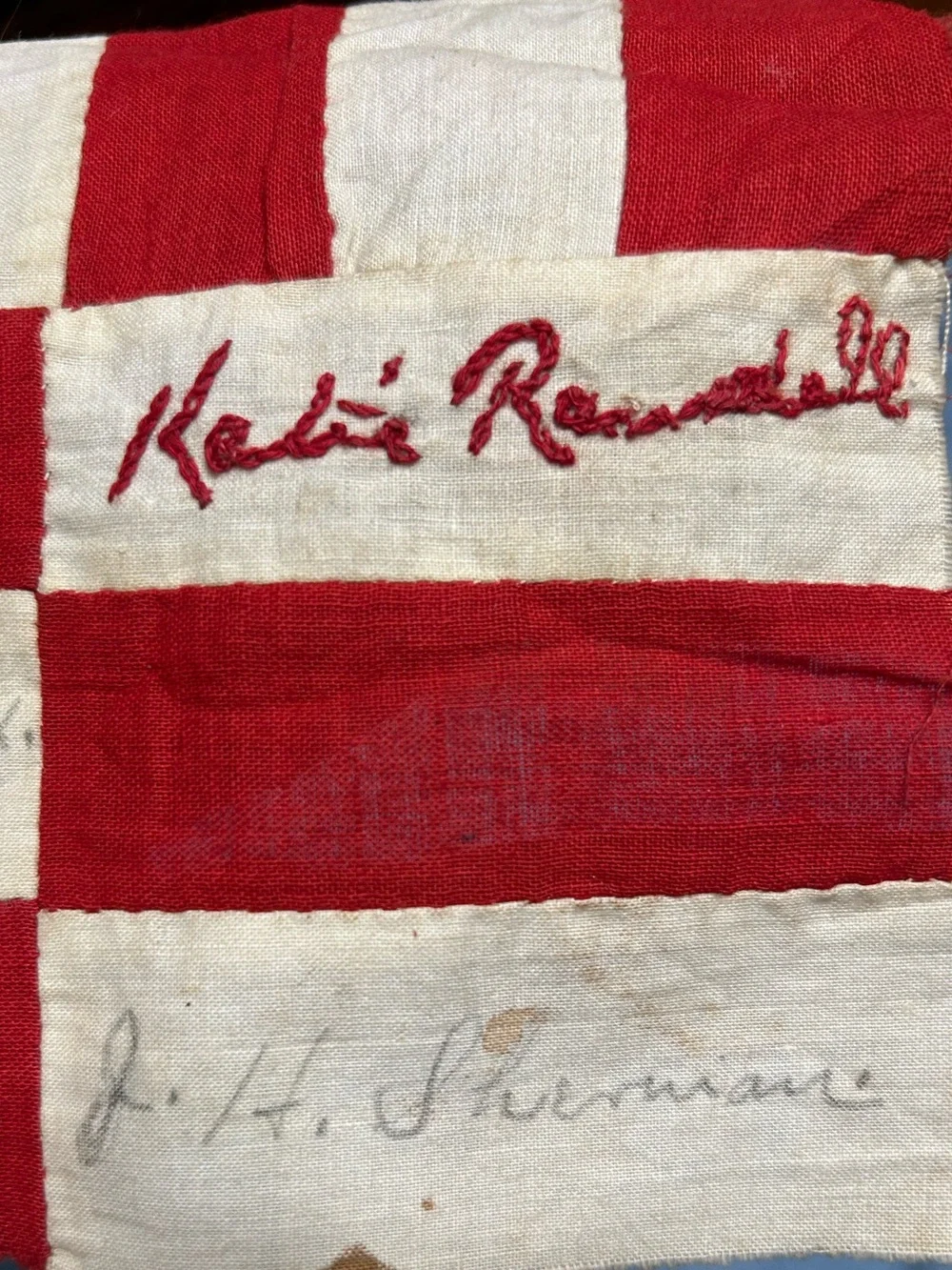 Wonderful 1895 signature quilt square